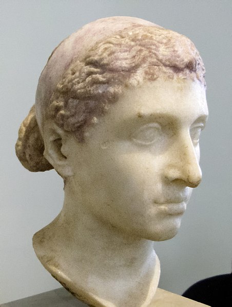 Roman sculpture of Cleopatra wearing a royal diadem