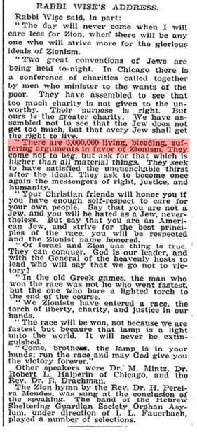 Rabbi Wise's address