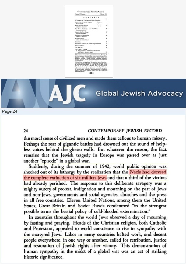 1943 American Jewish Committee claim