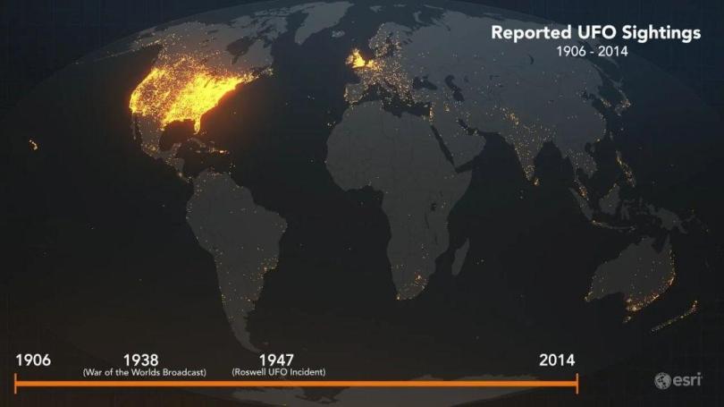 Plotted ufo sightings